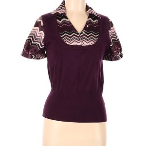 Layered look sweater short sleeve blouse apt 9